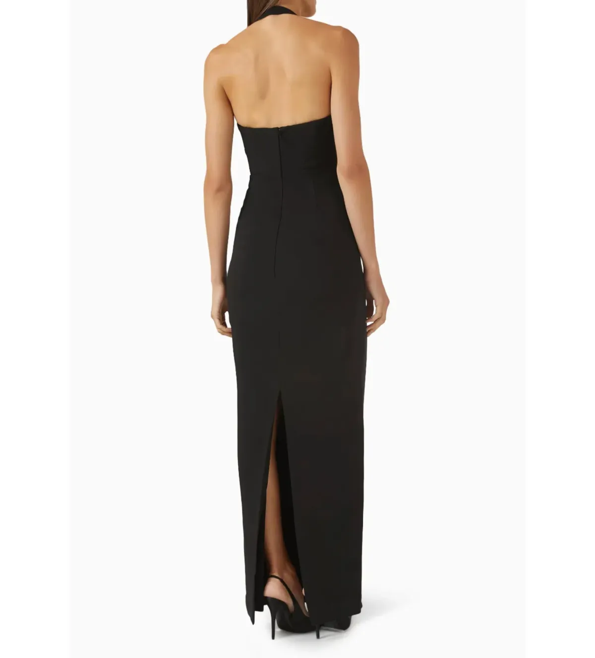  Rachel Gilbert Maria Haltereck Gown In Crepe Black Size 8 - Image 5