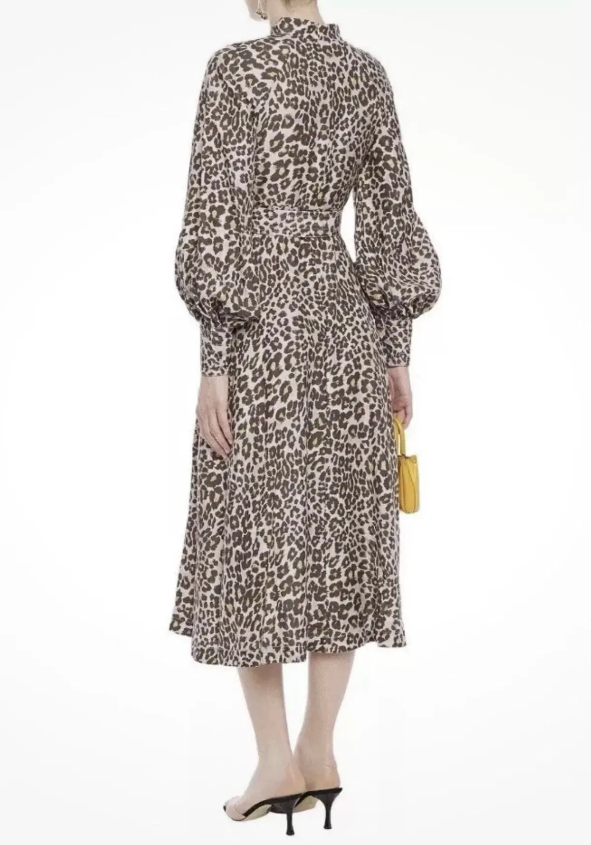 Zimmermann Sabotage Button Up Midi Dress Soft Leopard Size AU 8 - Image 5