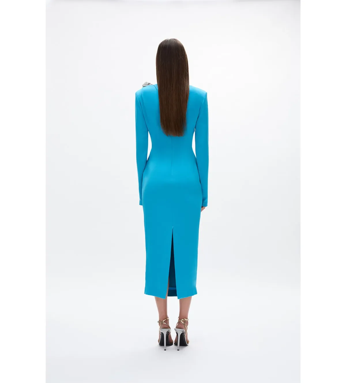 Rachel Gilbert Henrietta Midi Dress in Blue Size AU6 - Image 2
