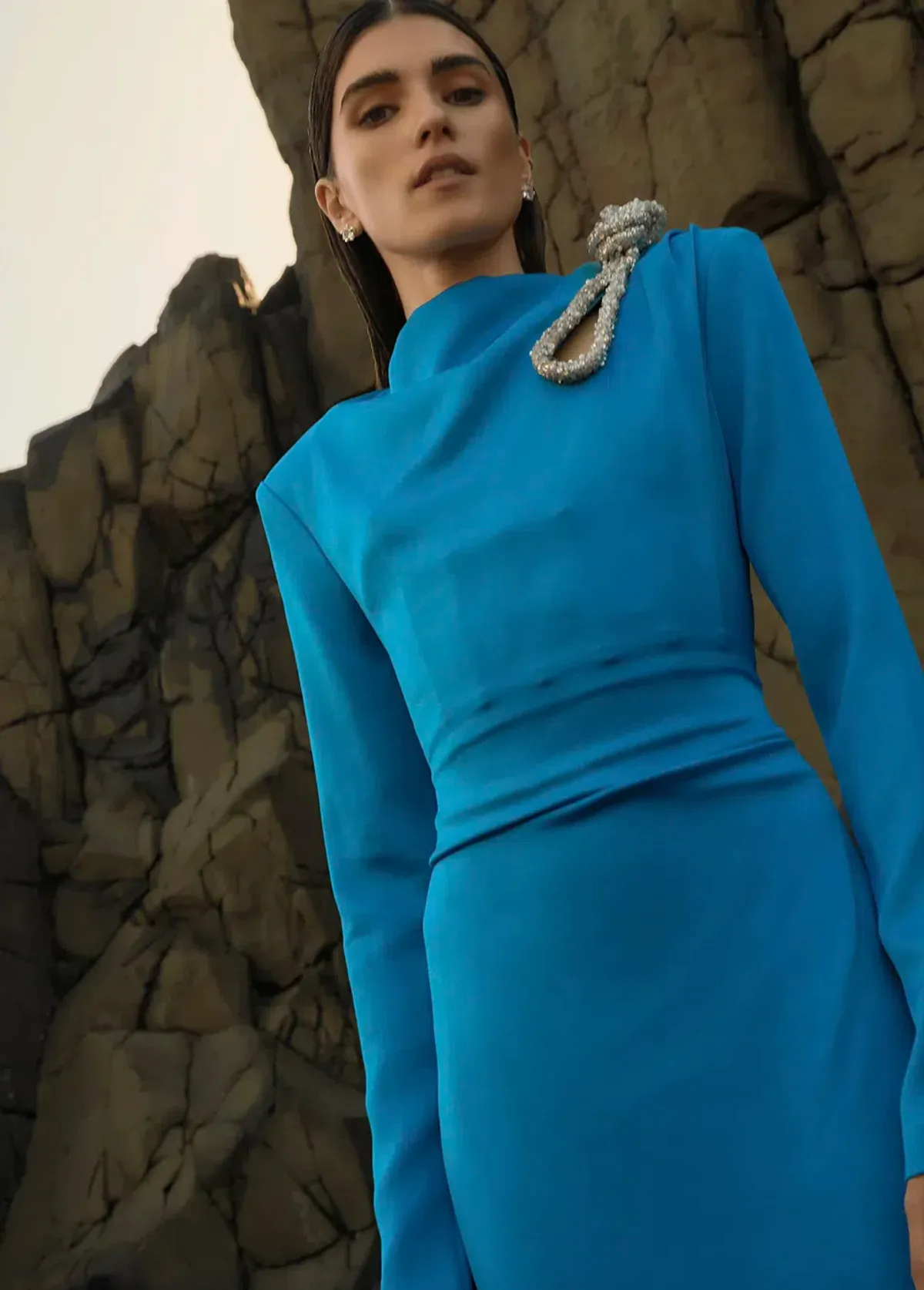 Rachel Gilbert Henrietta Midi Dress Blue AU 8  - Image 3