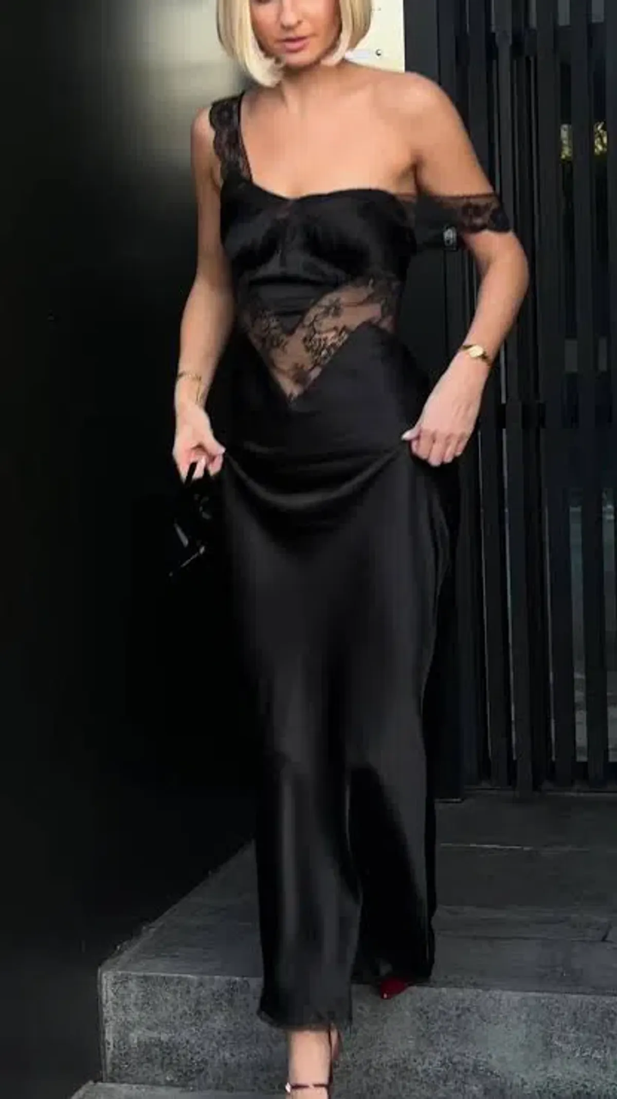 Benni Robbie Satin Robe Dress Black Size AU 14  - Image 2