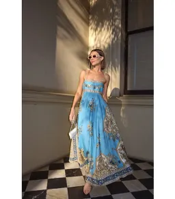 Alemais x La Sirena Exclusive Cassie Maxi Sundress Blue Print Size AU 12 for rent on The Volte - image 1