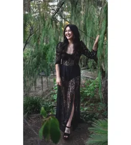 For Love And Lemons Aiden Sheer Maxi Dress Black Size M/AU 10-12 for rent on The Volte - image 2