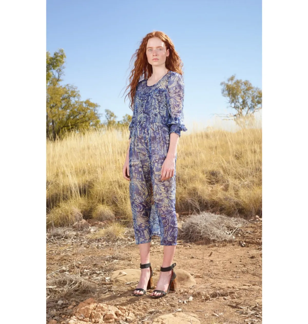 Gorman by Mangkaja Sheer Swing Dress Blue one size  - Image 1