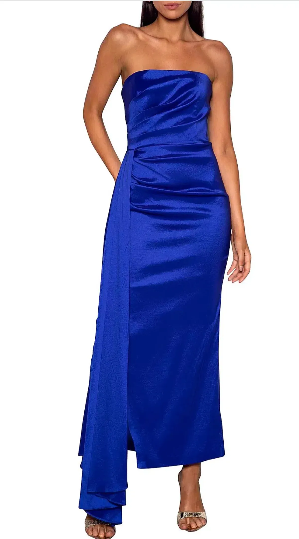 Elle Zeitoune Paulina Strapless Maxi Dress Purple Size AU 10 - Image 1