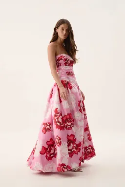 Aje Behold Maxi Dress In Pink Boldly Blooming Size AU 8 for rent on The Volte - image 2