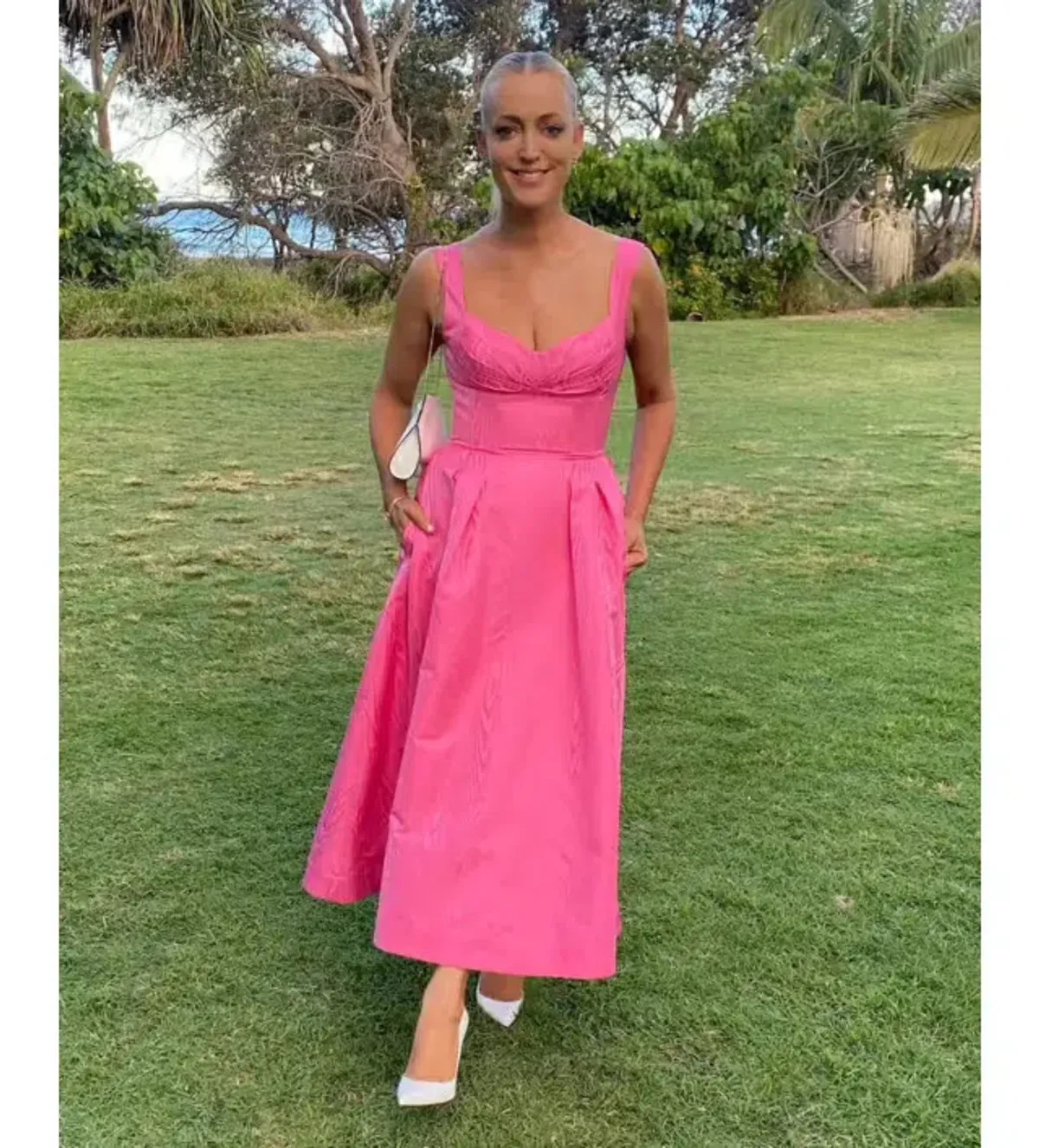 Rebecca Vallance Lyla Midi Dress Hot Pink Size 14 AU - Image 1