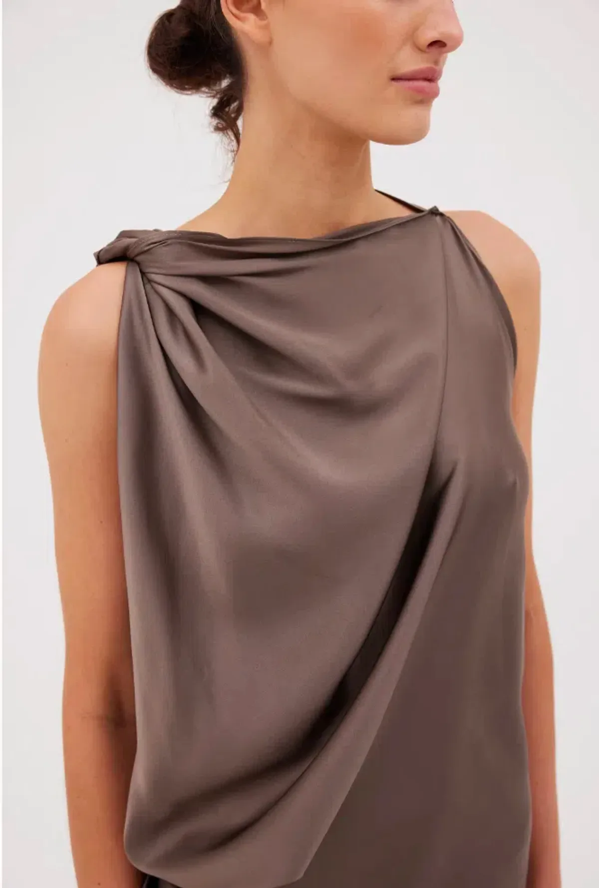 Bianca Spender Bronze Silk Roma Gown Size AU 12 - Image 4