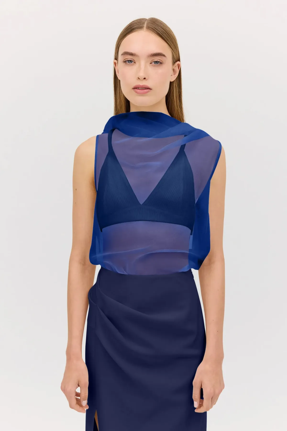 Bianca Spender Royal Chiffon Cezzane Top Size AU 8 - Image 2