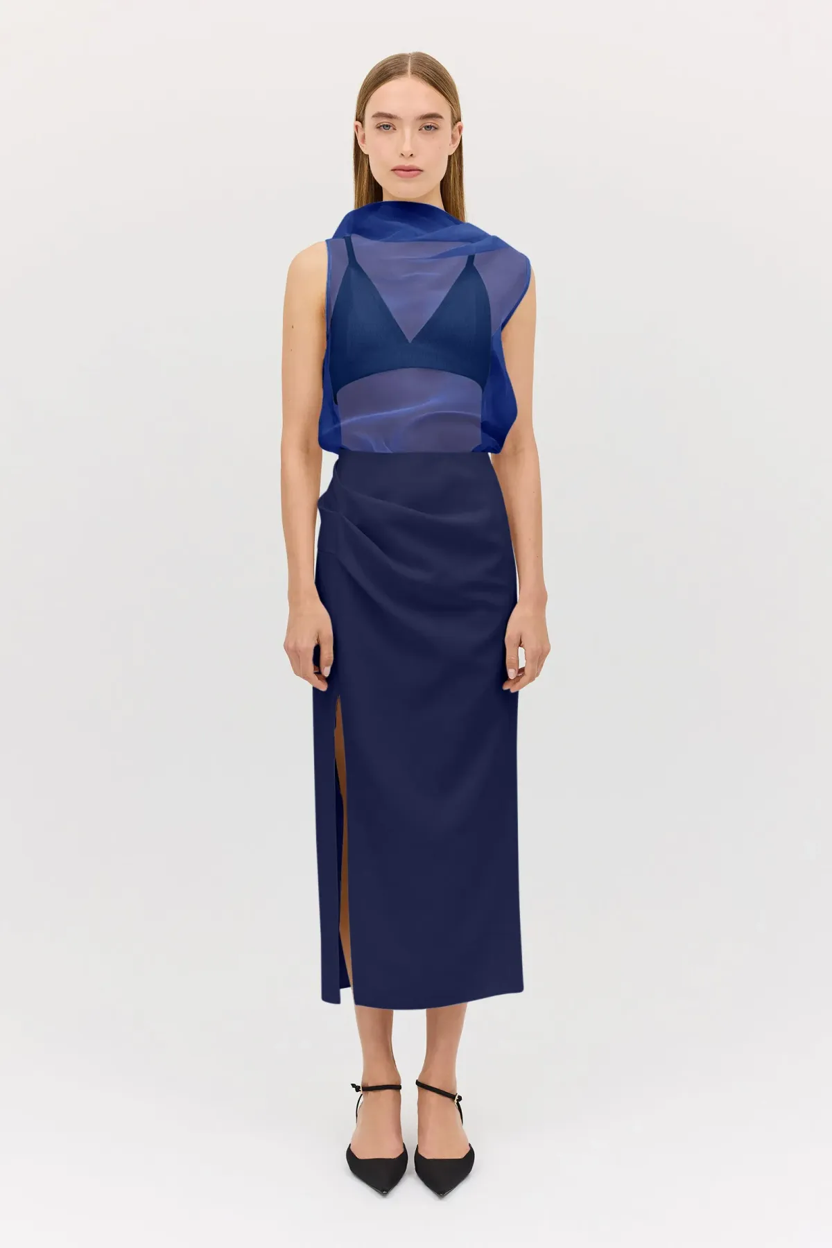 Bianca Spender Royal Chiffon Cezzane Top Size AU 8 - Image 3