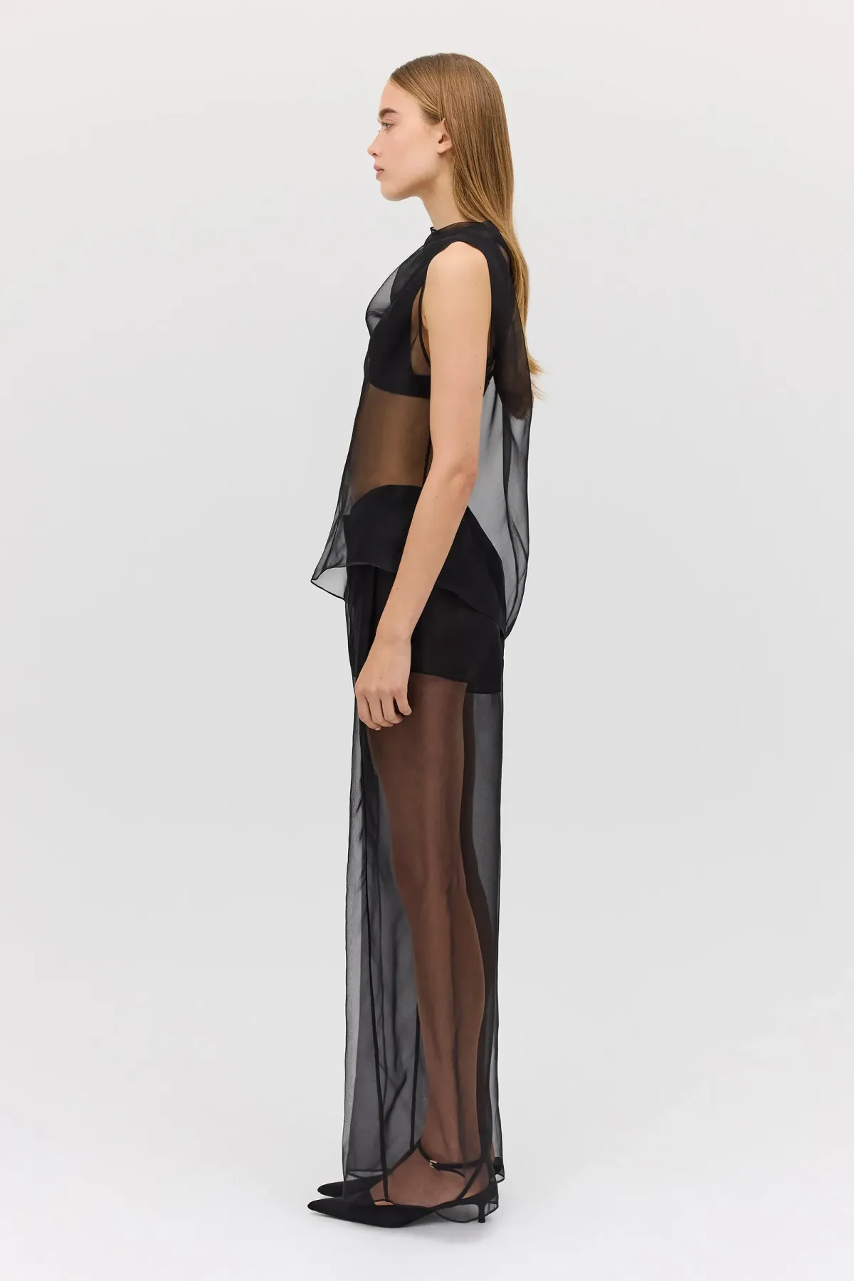 BIANCA SPENDER BLACK ORGANZA CEZANNE TOP SIZE 6/XS - Image 7