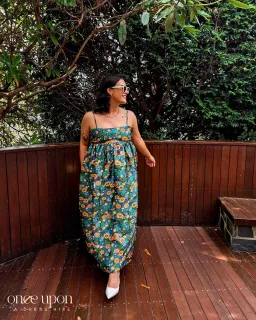 Alemais Carmine Printed Open Back Midi Dress Green Floral Multi Size 12 for rent on The Volte - image 8