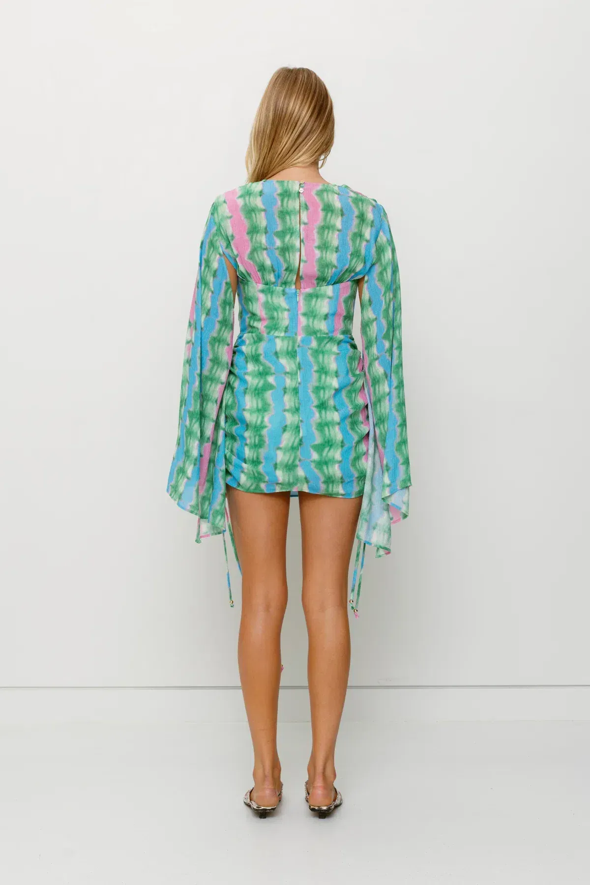 The Wolf Gang Zoya Mini Dress Tie Dye Stripe Size AU 8 - Image 4