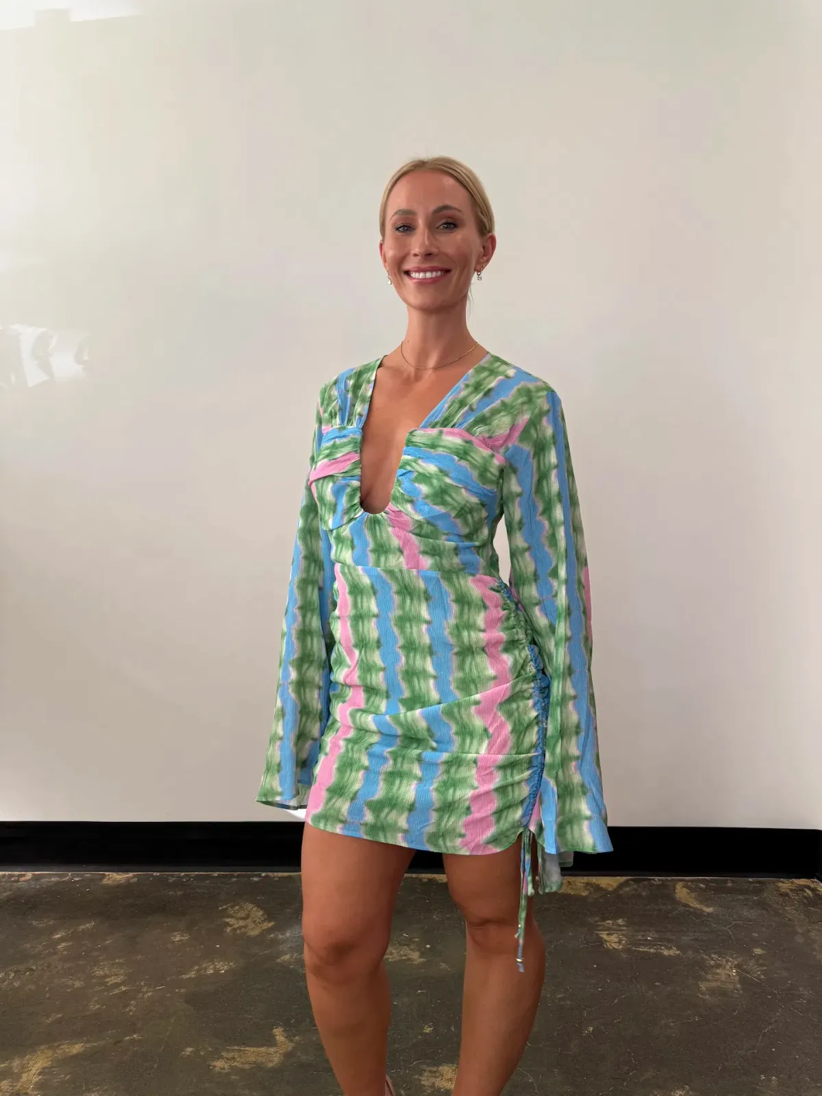 The Wolf Gang Zoya Mini Dress Tie Dye Stripe Size AU 8 - Image 2