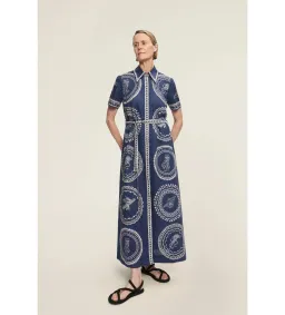 Alemais Oceane Linen Shirtdress in Navy Size L / AU 12 for rent on The Volte - image 1