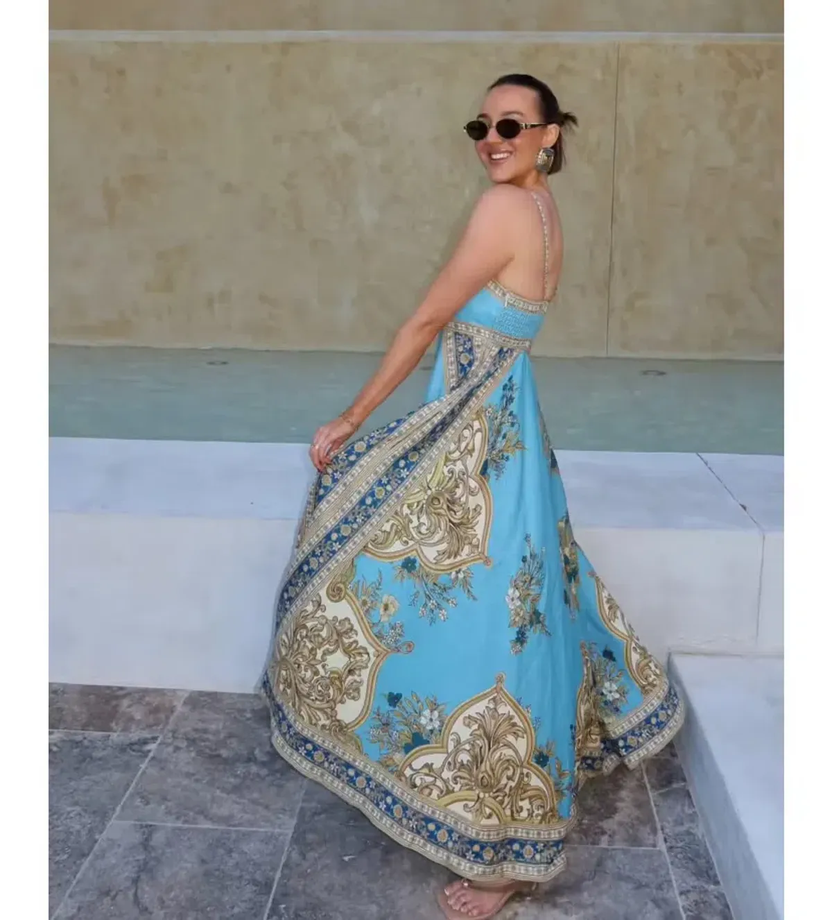 Alemais X La Sirena Exclusive Cassie Sundress Maxi Dress Print Size 10 - Image 5