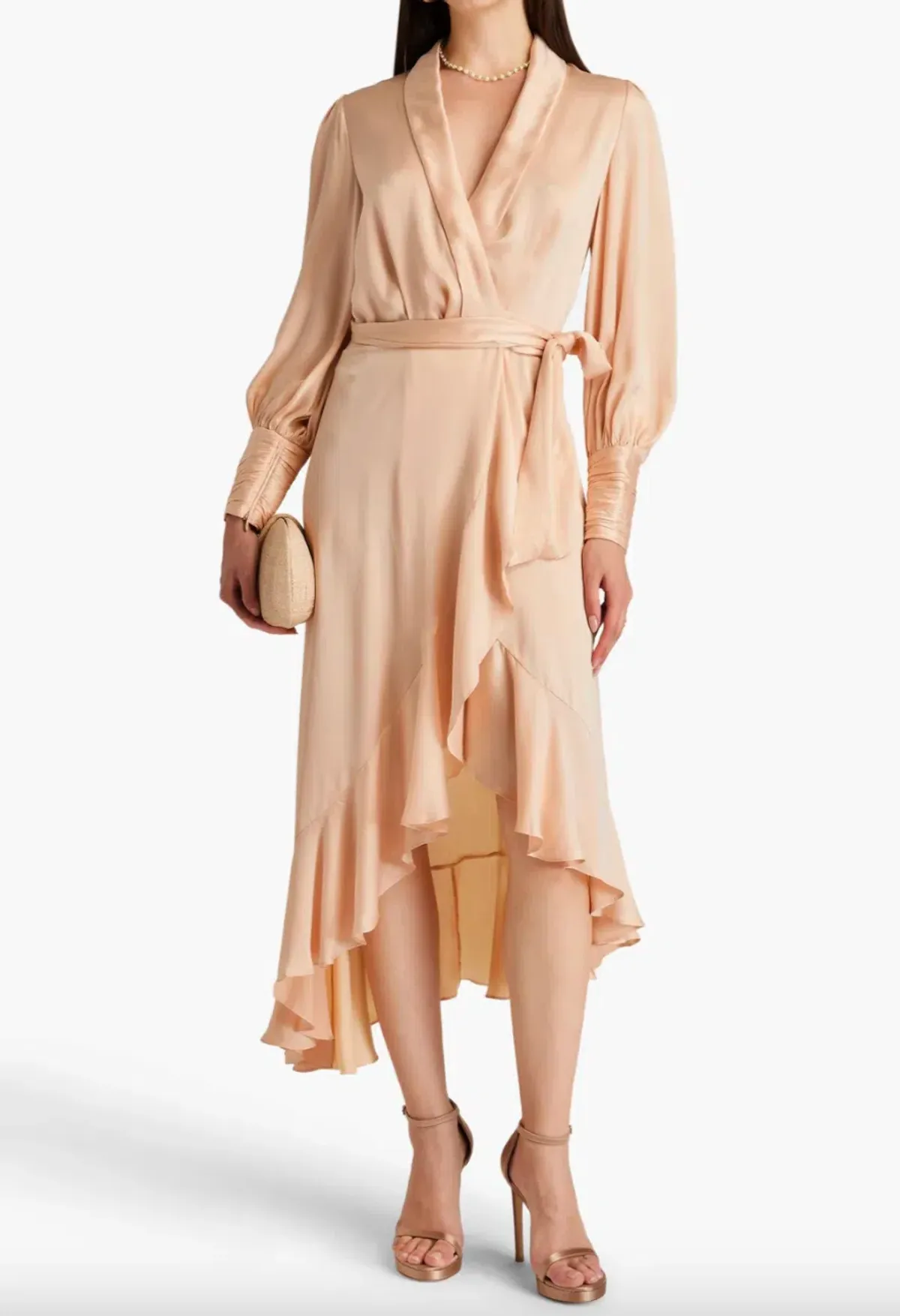 Zimmermann Silk Wrap Midi Dress Blush Size 3 / AU 14 - Image 1