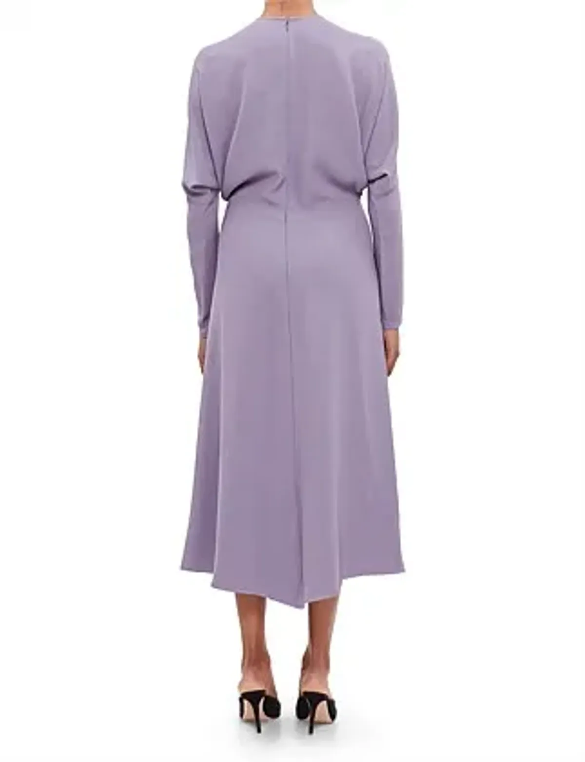 Victoria Beckham Dolman Midi Dress with Blouson Bodice Purple Size 16 - Image 3