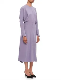Victoria Beckham Dolman Midi Dress with Blouson Bodice Purple Size 16 for rent on The Volte - image 4