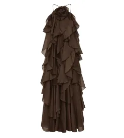 Aje Pandorea Layered Maxi Dress Carob  10 for rent on The Volte - image 6