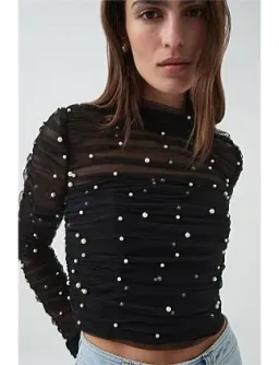 Aje Juniper Crop Top Black Size 8 for rent on The Volte - image 1