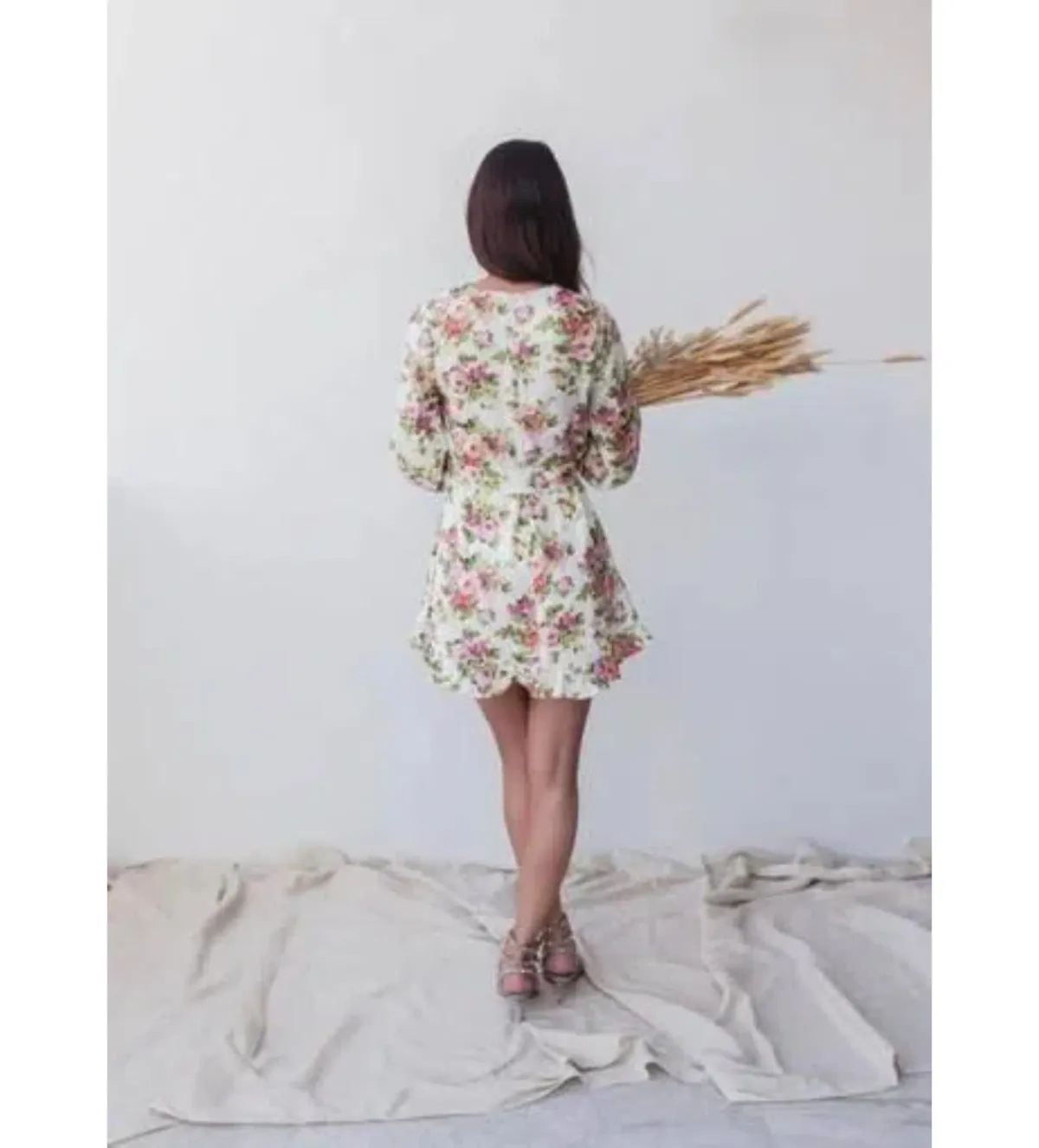 Zimmermann Radiate Flounce Shift Mini Dress Watermelon Bouquet Floral Size 0/AU 8 - Image 3