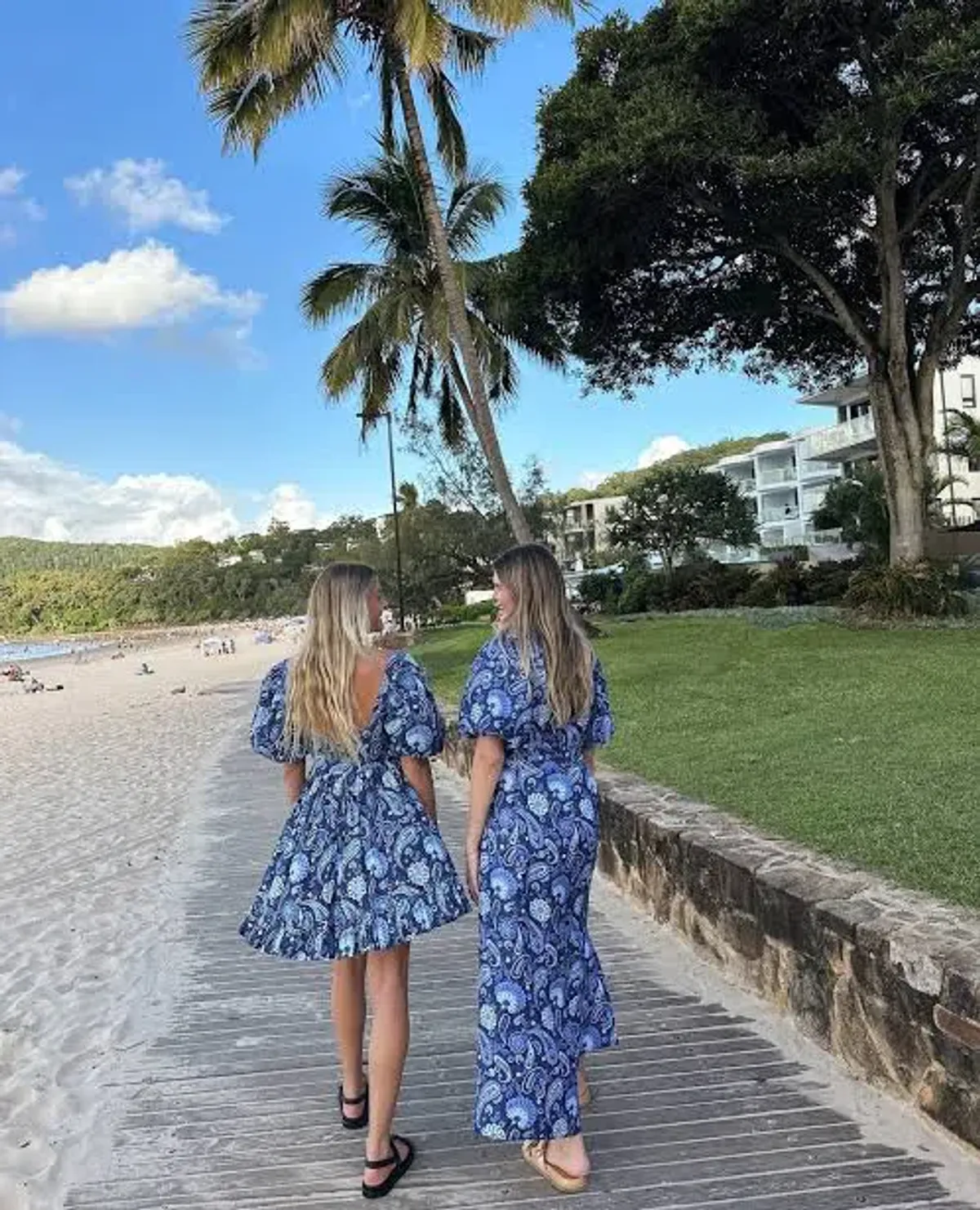 Palm Noosa Carla Dress Blue Paisley Size AU 8 - Image 4