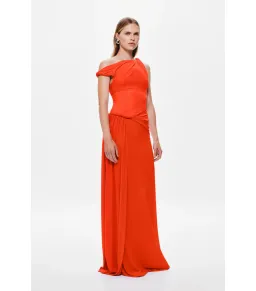 Misha Sisal Mesh Maxi Dress Chilli Red Size M / AU 10 for rent on The Volte - image 2