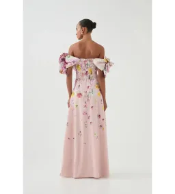 Aje Misha Maxi Dress Pink Collage Floral Size AU 10 for rent on The Volte - image 5