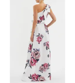 Rebecca Vallance Aveline One Shoulder Gown White Floral Size AU 10 for rent on The Volte - image 3