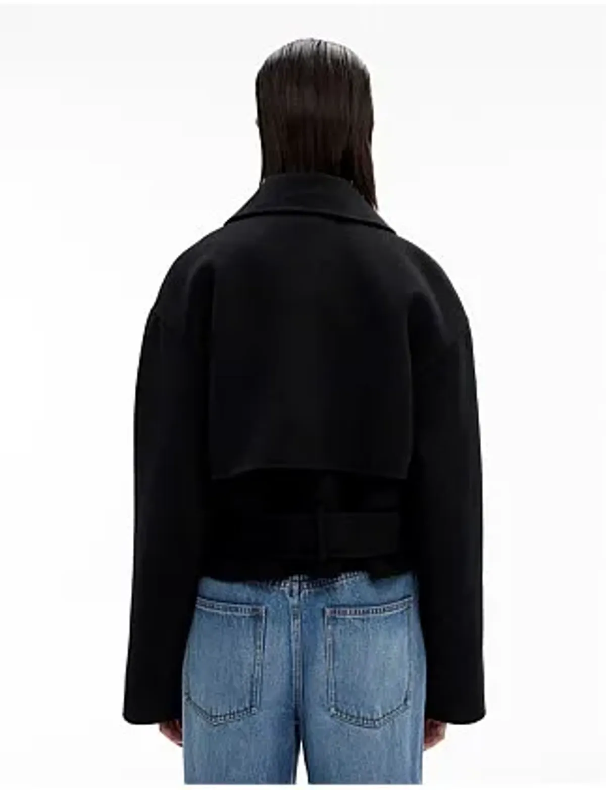 Witchery Relaxed Wool Blend Trench Coat Black Size 14 - Image 2