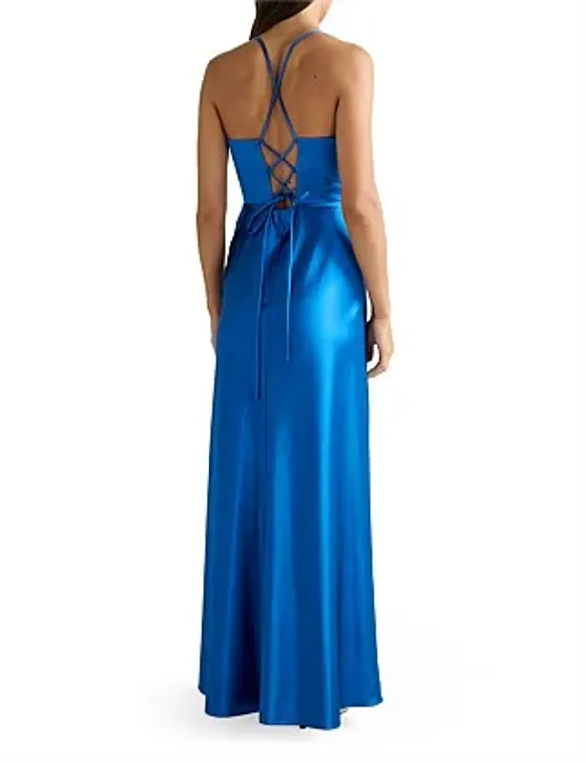 Forever New Luna Corset Satin Maxi Dress Blue Size 8/S - Image 2