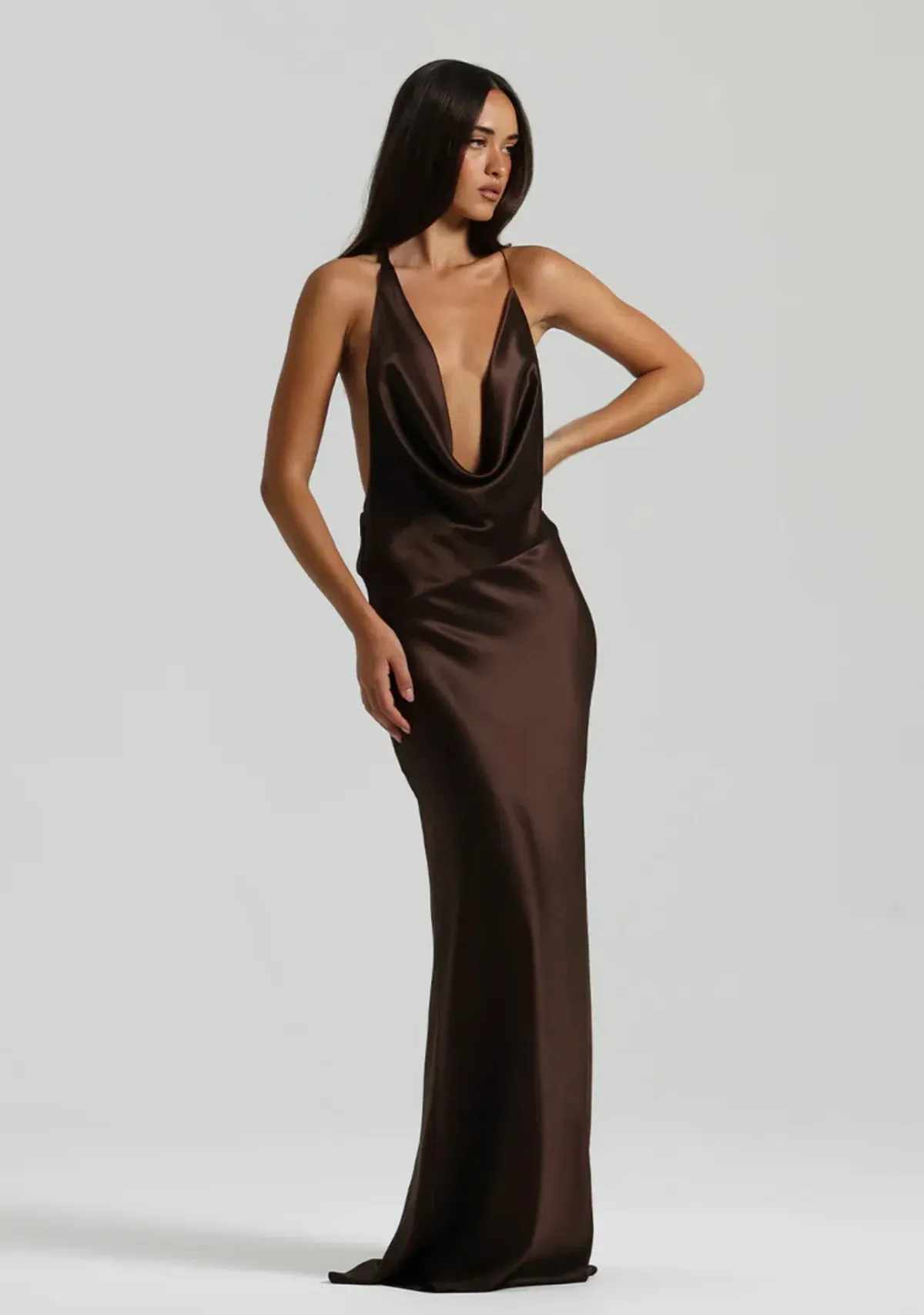 Natalie Rolt Gabi Gown Espresso Size 6 - Image 1