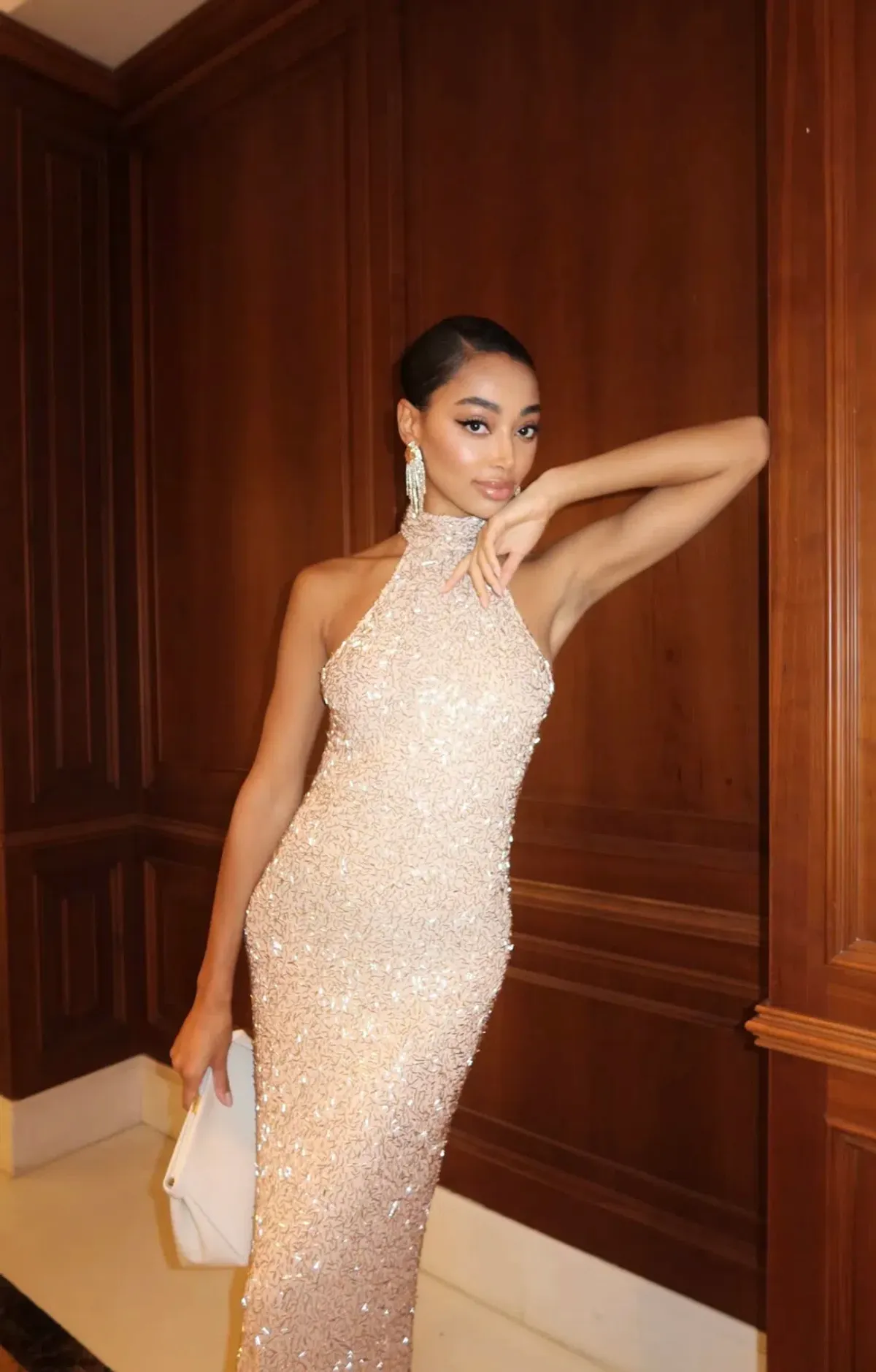 KAOA Sequin Gown Nude Size AU 8 - Image 3