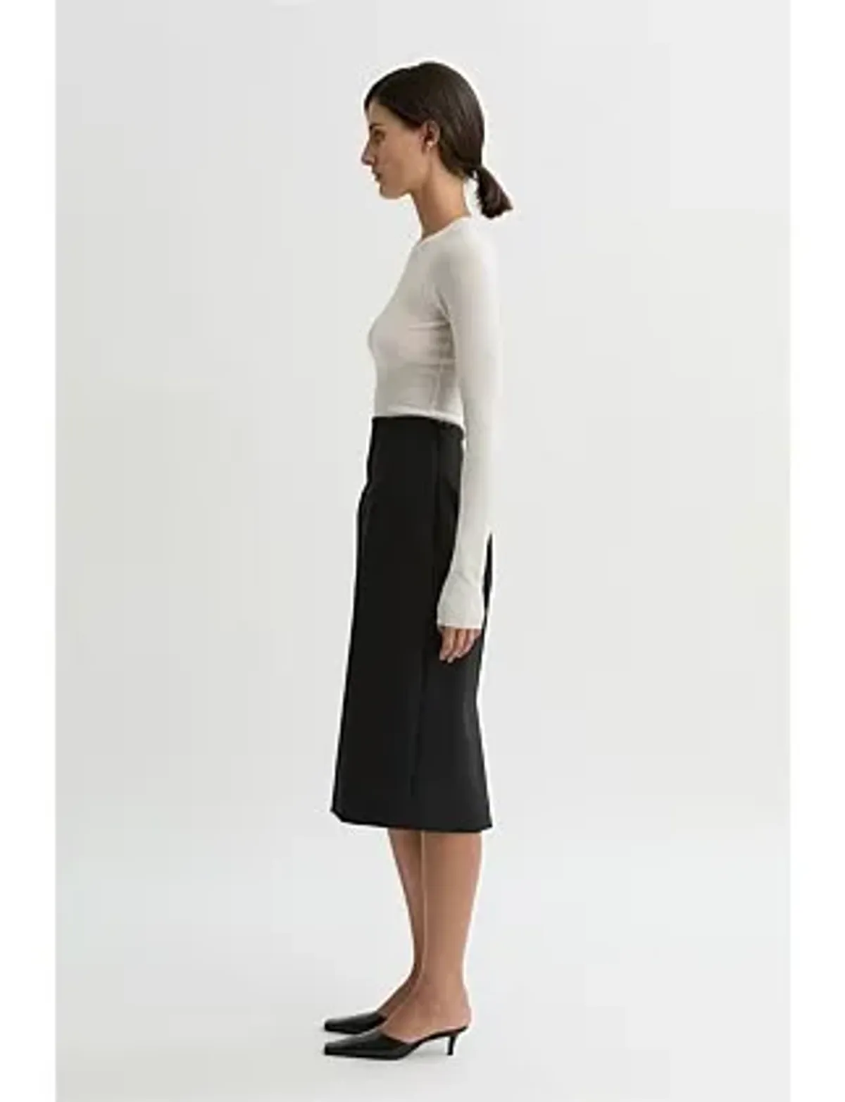 Willow Astrid Wool Pencil Skirt Black Size 6 - Image 3
