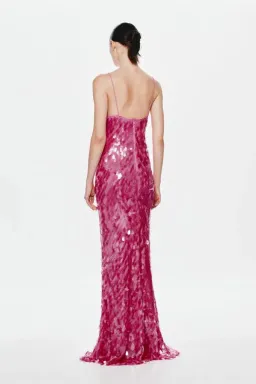 MISHA The Sapphire Sequin Maxi Dress Fuchsia Size 6/XS for rent on The Volte - image 3