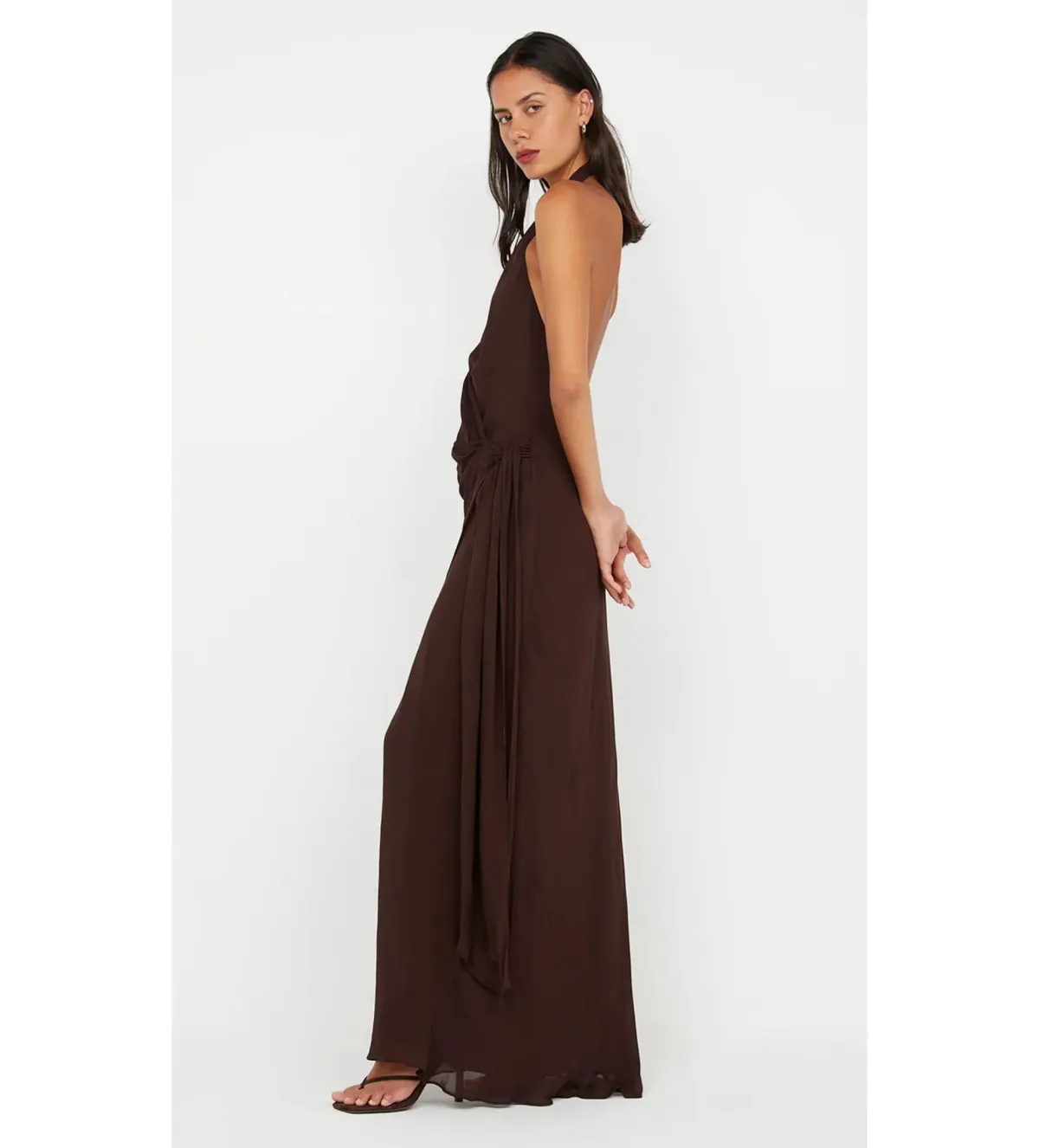 Bec & Bridge Soneva Wrap Maxi Dress Dark Chocolate Size AU 8 - Image 3
