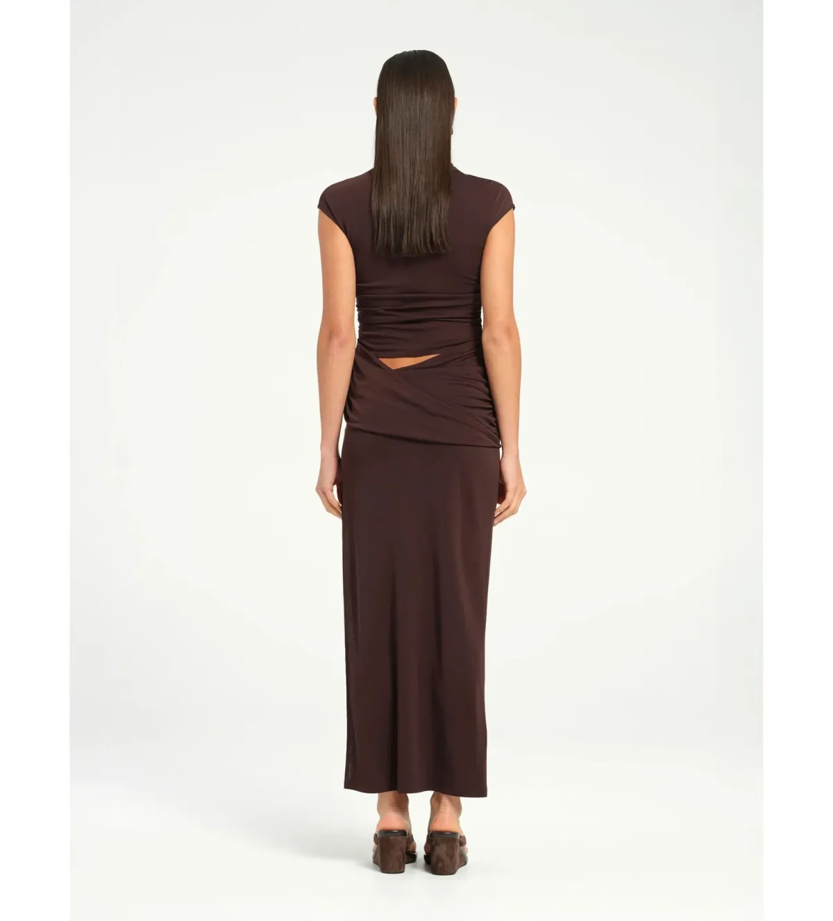 BENNI Royce Maxi Dress Chocolate Size AU 12 - Image 4