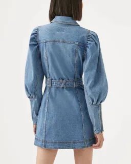 Aje Dione Long Sleeved Denim Mini Dress Blue Size 6 for rent on The Volte - image 3