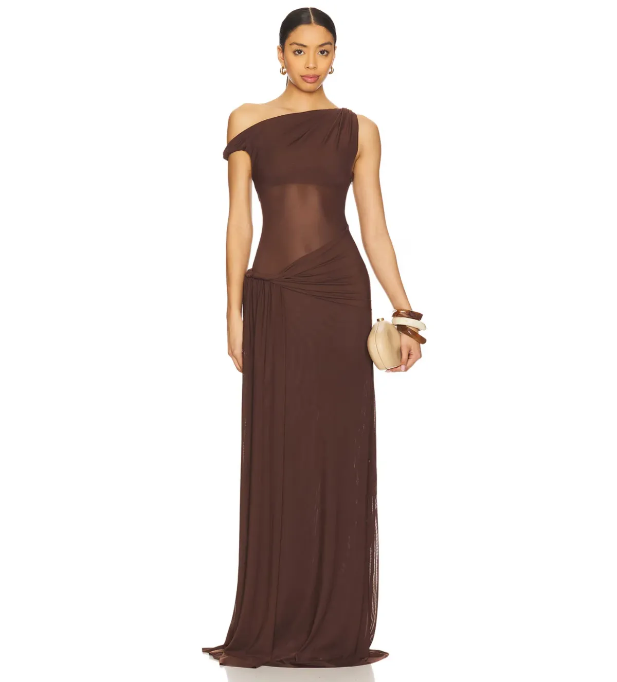 Misha Sisal Maxi Dress in Espresso Brown Size 6/XS - Image 1