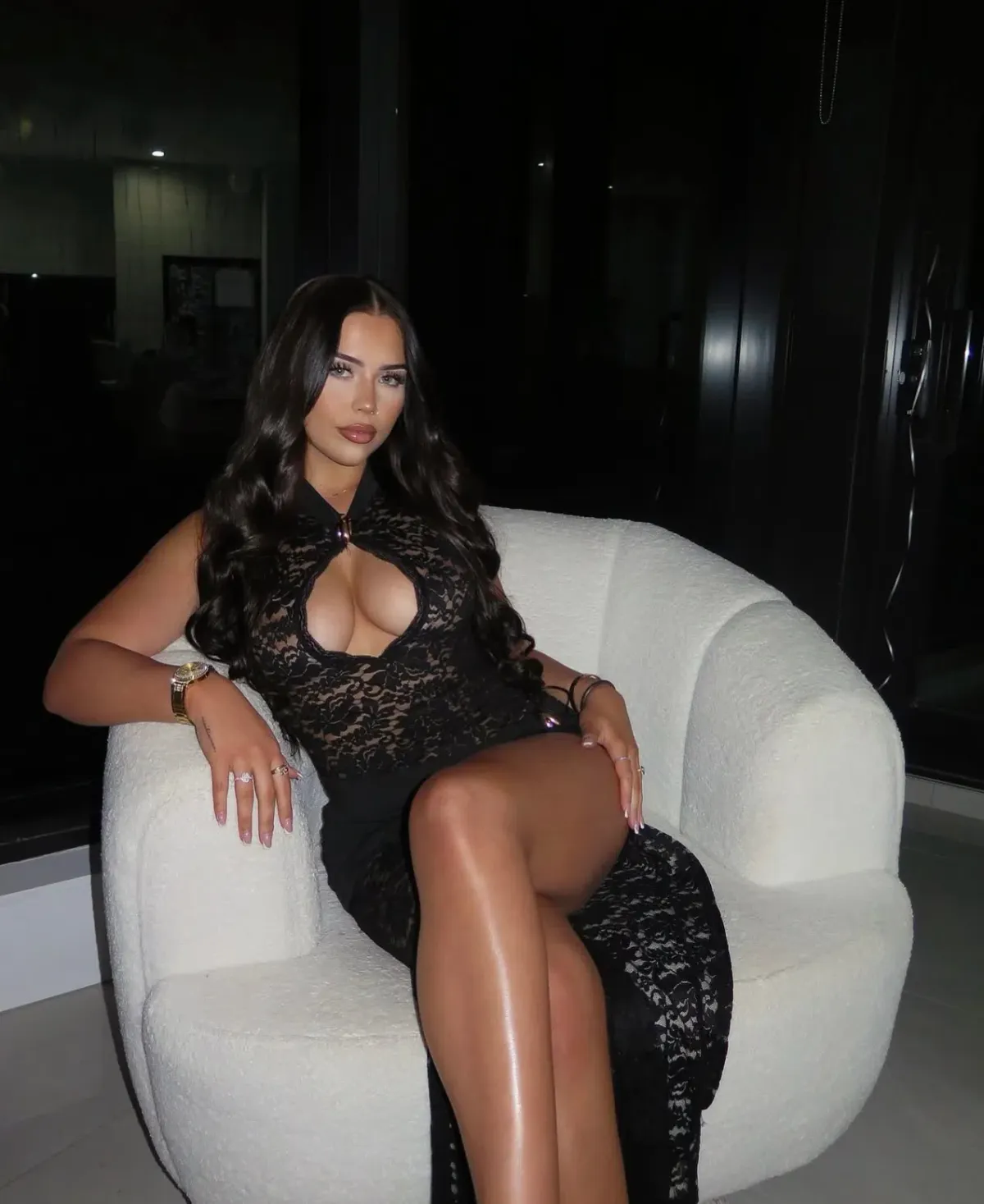 Murci Onyx Lace Keyhole Maxi Dress Black Size 10 - Image 8