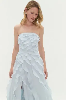 Aje Allaire Gown Maxi Dress in Pale Blue Size AU 10 for rent on The Volte - image 2