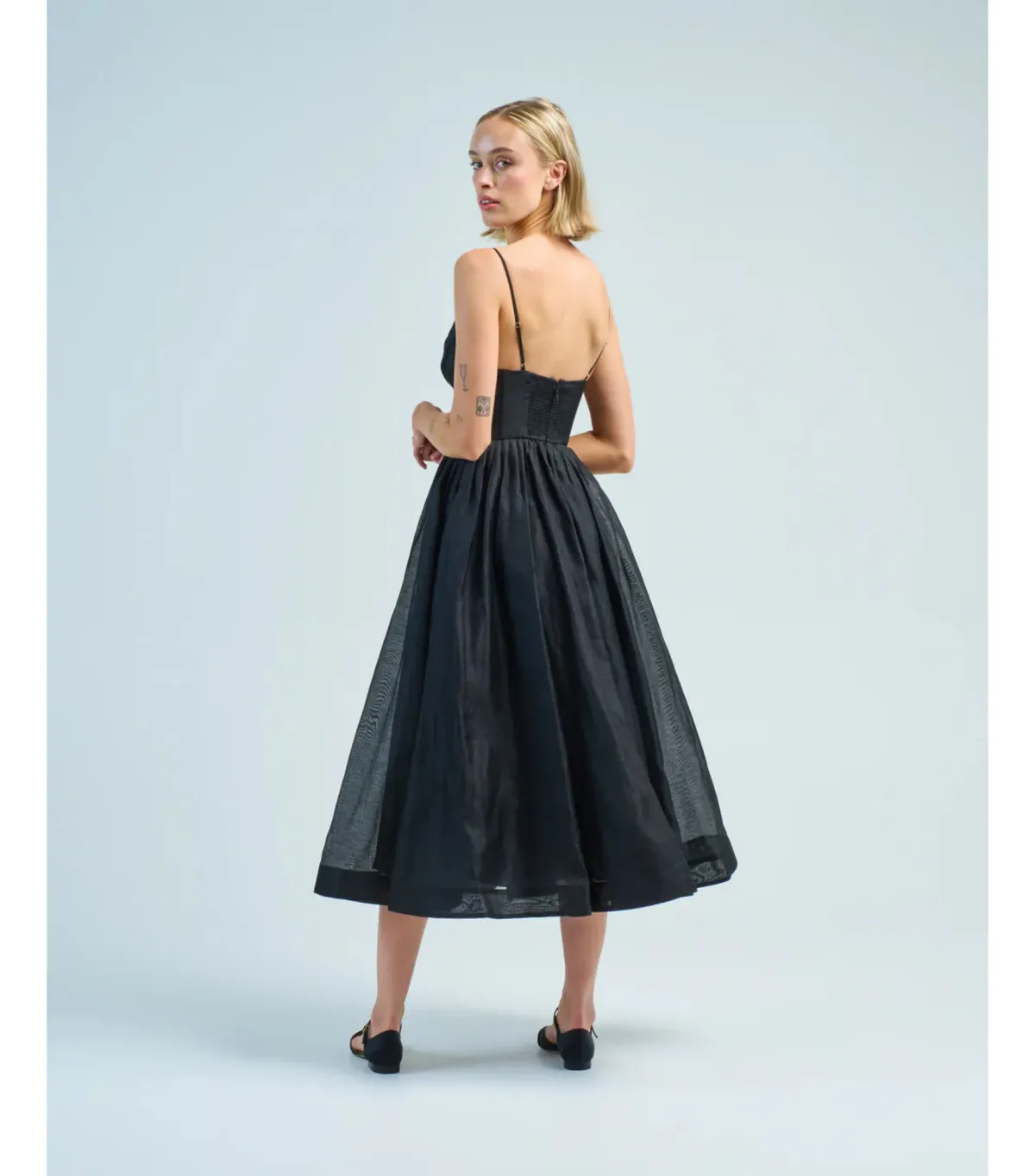 Zimmermann Hypnotic V Neck Midi Dress in Black Size 4 / AU 16 - Image 3