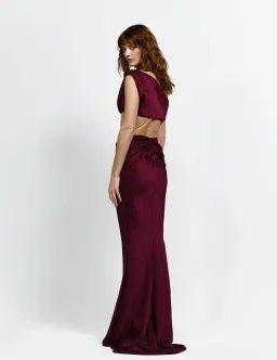 Effie Kats Perez Top & Floor Length Skirt Set in Wine Size 8 for rent on The Volte - image 2