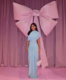 Deme By Gabriella Jasmine Pleated Floor Length Gown Dress in Baby Blue Size S / AU 8 for rent on The Volte - image 4