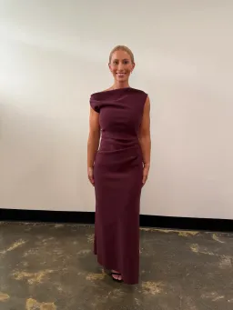 Bec & Bridge Leora Asym Maxi Dress Plum Size 10 for rent on The Volte - image 2