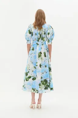 Aje Manifest Midi Dress Blue Print Size 10 for rent on The Volte - image 3