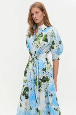 Aje Manifest Midi Dress Blue Print Size 10 for rent on The Volte - image 4