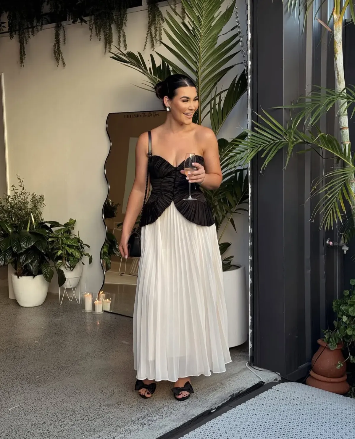 Sheike Strapless Soraya Maxi Dress in Black & Ivory Cream Size 8 - Image 3