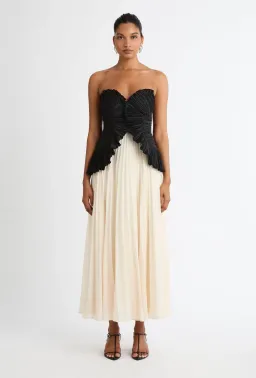 Sheike Strapless Soraya Maxi Dress in Black & Ivory Cream Size 8 for rent on The Volte - image 1